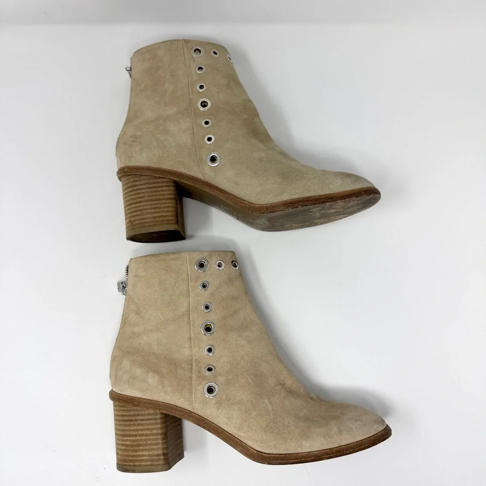Rag & Bone Tan Suede Grommet Ankle Boots